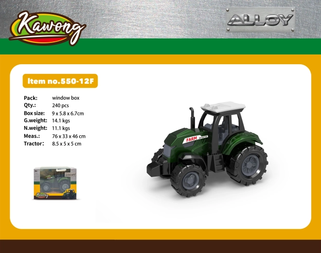 Kovinski traktor 8,5 cm z prostotekočimi kolesi