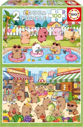 Educa puzzle Capyfun 2×100 kosov