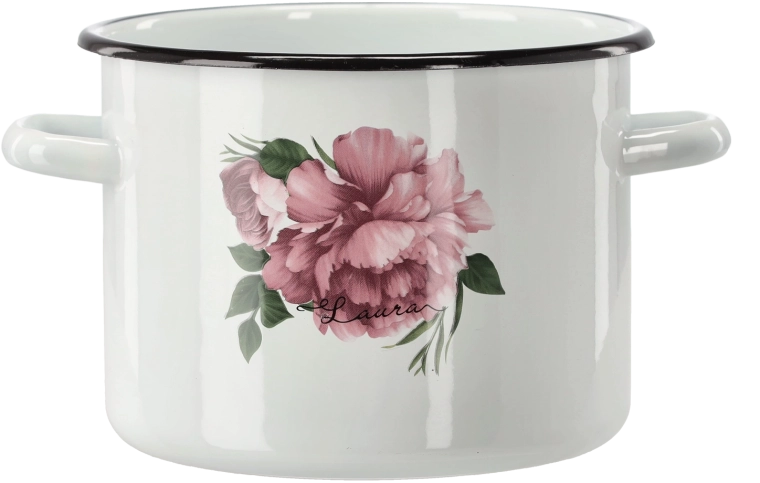 Emajliran lonec 4,5 l, 20 cm, bel, Potonika Laura