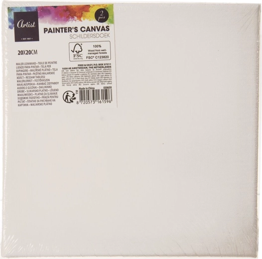 Slikarsko platno na okvirju 20 × 20 cm, 2 kosa