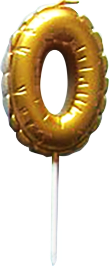 Tortna svečka številka 0 zlata 6 cm