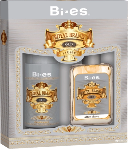 Moška darilna set BI-ES Royal Brand Light – deodorant 150 ml in voda po britju 100 ml
