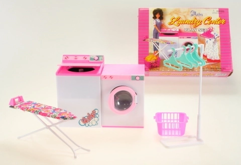 Glorie pralni set za punčke s pralnim strojem, sušilnikom in likalno desko