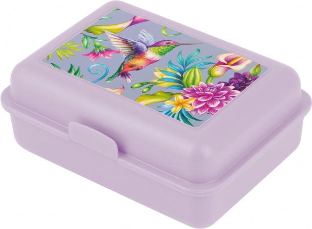 Škatla za malico vijolična z motivom Kolibri
