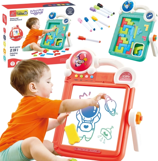 Double-Sided Drawing Board and Tetris Game 2-in-1 Woopie