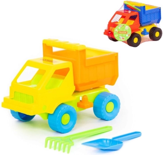 Komplet za pesek Avto Kazimír z lopatko in grabljicami