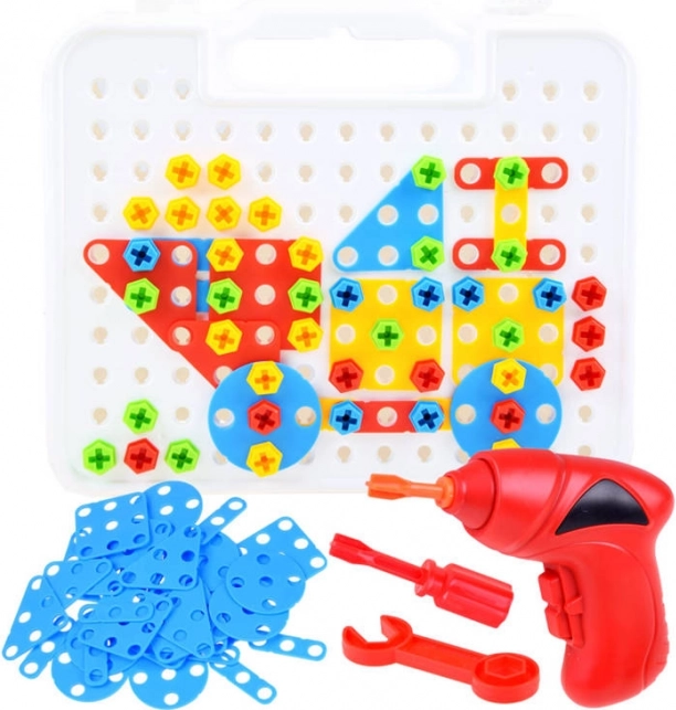 Velik komplet konstrukcijskih gradnikov v kovčku z vrtalnikom, 268 delov