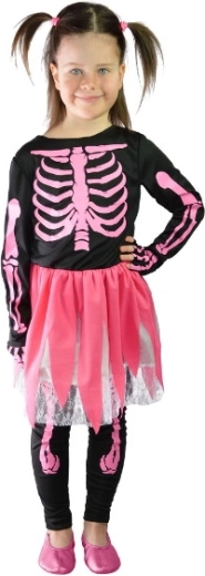 Otroški kostum rožnato okostje Halloween S