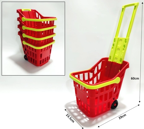 Nakupovalni voziček in košara 2v1 29 × 23,5 × 60 cm