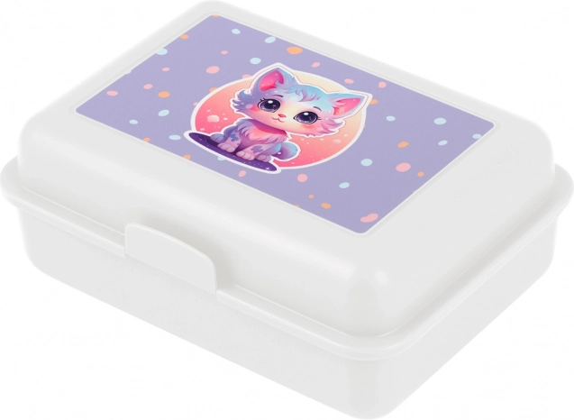 Plastična škatla za malico s muciko BAAGL