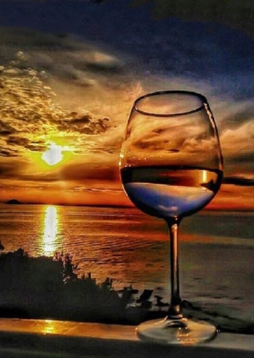 Diamantno slikanje – Kozarci na obali 30 × 40 cm