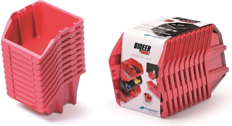 Komplet shranjevalnih škatel 10 kosov BINEER Short, rdeča