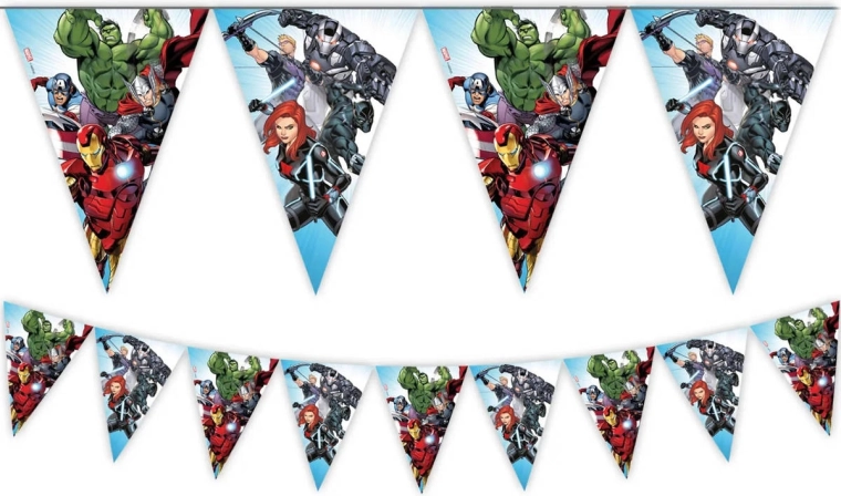 Procos zastavčna girlanda Avengers 2,3 m (9 zastavic)