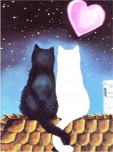 Norimpex diamond painting Cat Love 30 × 40 cm
