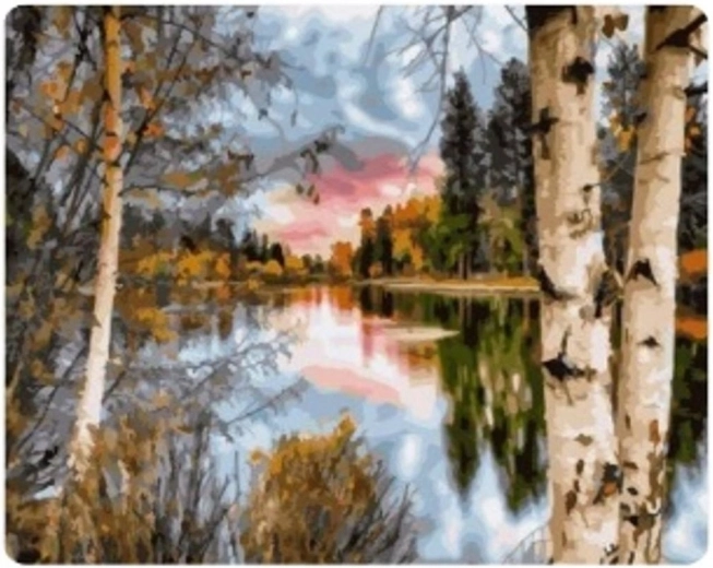 Norimpex Slikanje po številkah Jezero v jesenskem gozdu 40 × 50 cm