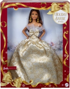 Barbie božična punčka rjavolaska 2025