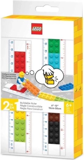 Lego ravnilo z minifigurico 30 cm – sestavljivo ravnilo z dvojno lestvico