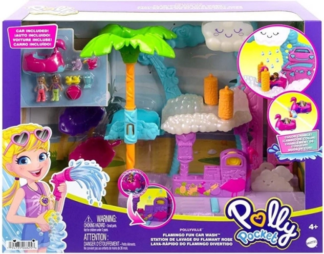 Polly Pocket Plamenceva avtopralnica – igralni set z avtom, ki menja barvo