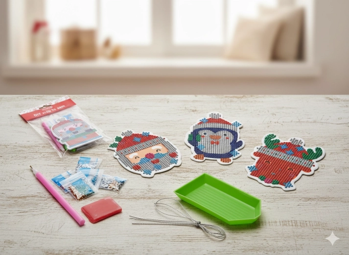 Božični komplet za diamantno slikanje DIY – mešanica okraskov