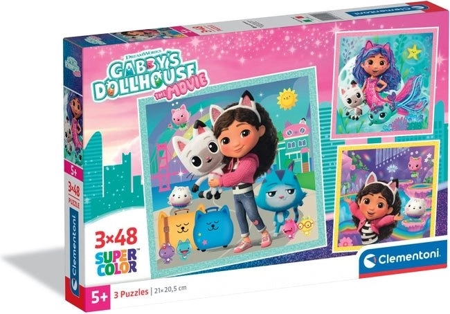 Sestavljanka Gabinina čarobna hiša 3×48 koščkov CLEMENTONI