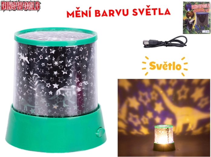 Dinoworld otroška projektorska svetilka z dinozavri, 360° vrtenje in spreminjanje barv