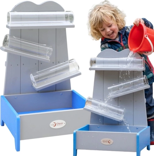 Classic World lesena vodna kaskada s cevmi in zbiralnikom