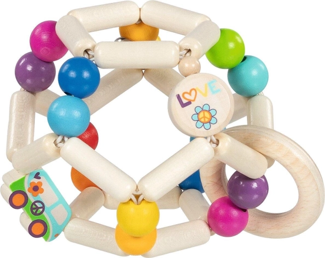 Sensory ring with an elastic rainbow ball - 1 piece
