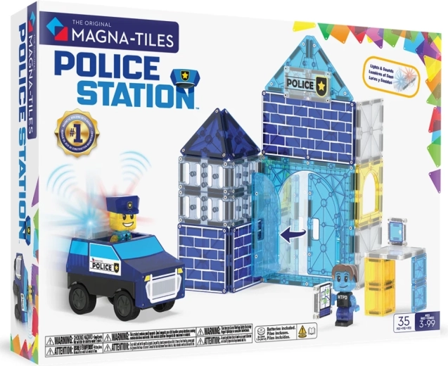 Magna-Tiles magnetna gradbena igrača Policijska postaja (35 kosov)