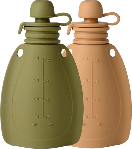 Mininor silikonska polnilna vrečka za prigrizek 120 ml (2 kos) moss green/roe deer