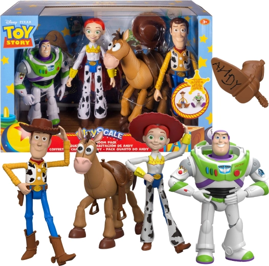 Disney Pixar Toy Story 5 komplet akcijskih figuric Kavboj Woody, Jessie, Buzz Lightyear in konj (mustang)