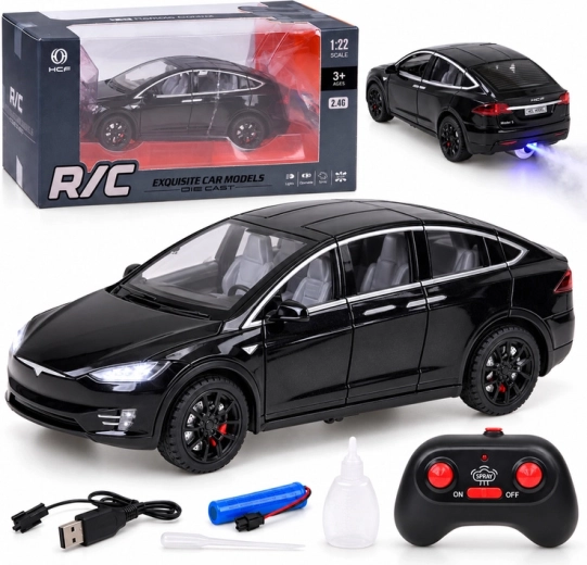 RC-avtomobil Tesla Model X v merilu 1 : 22 z LED-osvetlitvijo in dimnim učinkom