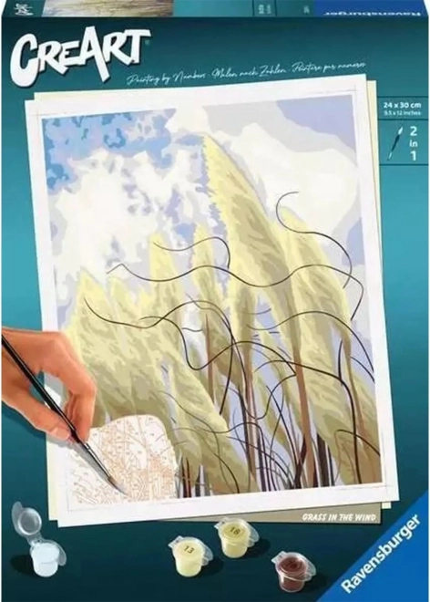 CreArt Grass in the Wind slikanje po številkah 24 × 30 cm