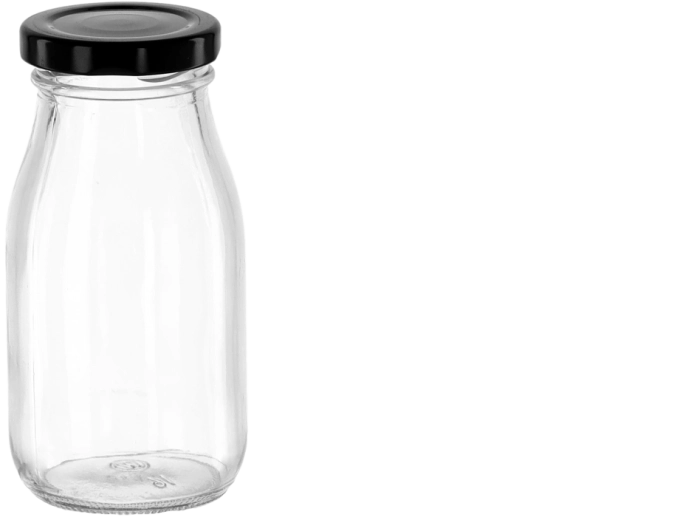 Steklenička za sok 200 ml s kovinskim navojnim pokrovčkom 50 mm