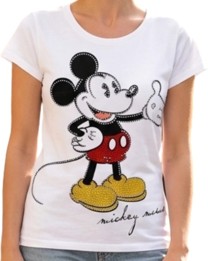 Bela bombažna majica Mickey