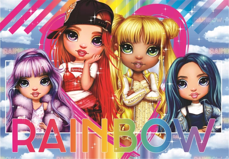 CLEMENTONI sestavljanka Rainbow High: Violet, Ruby, Sunny in Skyler, 180 koščkov