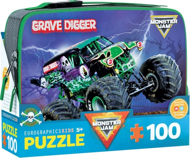 Sestavljanka v prenosnem termo boksu EUROGRAPHICS GRAVE DIGGER MONSTER JAM 100 koščkov