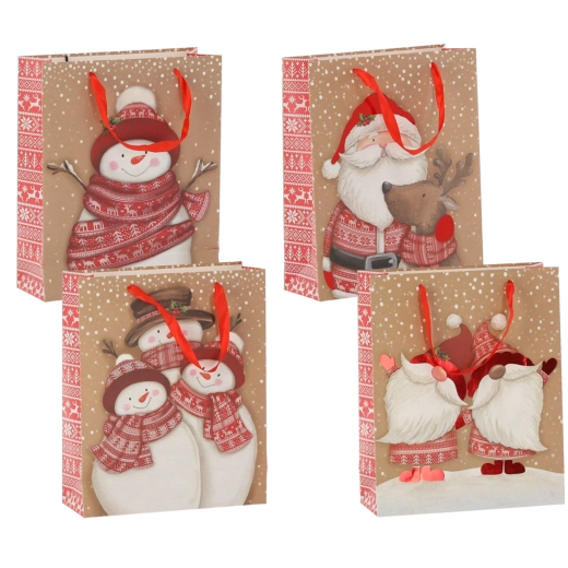 Božična darilna vrečka Świąteczne Postacie 30 × 42 × 12 cm