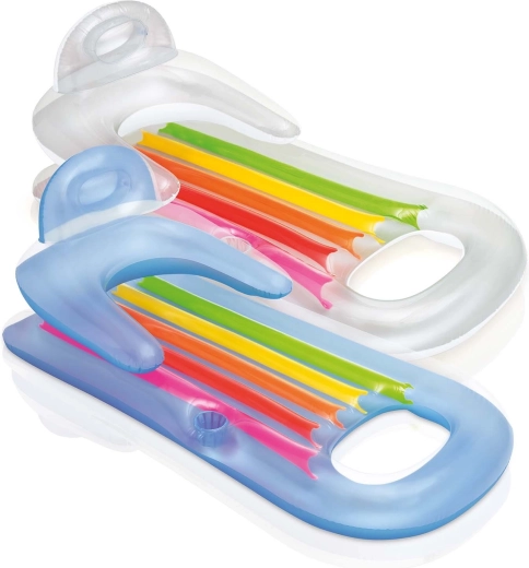 Napihljivo ležišče in stol za vodo 2v1 INTEX King Cool 160 × 85 cm modro