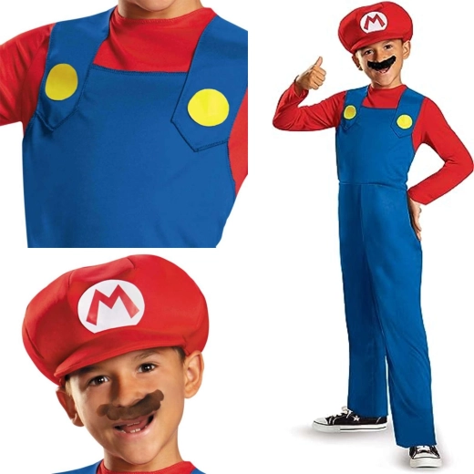 Otroški kostum Super Mario za otroke, stare 4–6 let