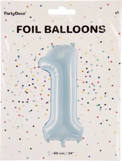 Folijski balon številka 1 moder 86 cm