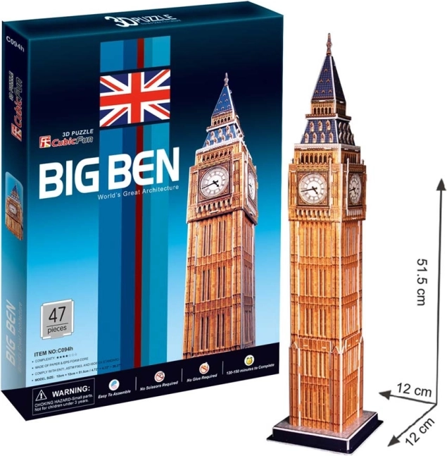 CUBICFUN 3D sestavljanka Big Ben 44 kosov