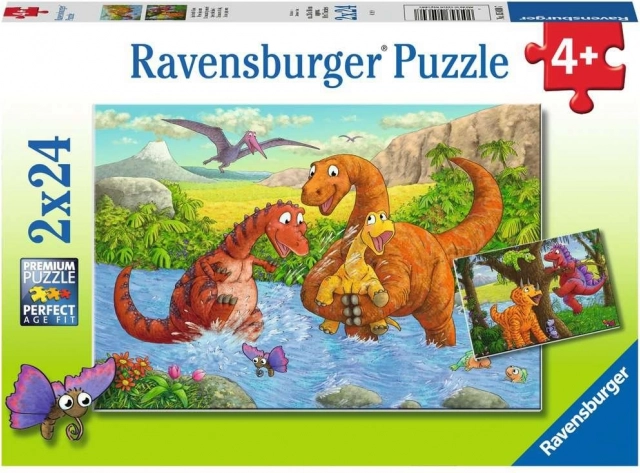 Sestavljanka RAVENSBURGER igrivi dinozavri 2×24 koščkov