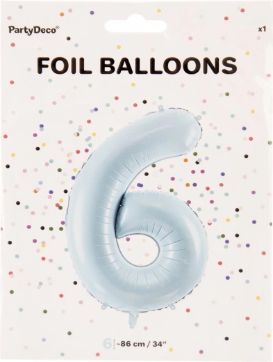 Folijski balon številka 6 moder 86 cm