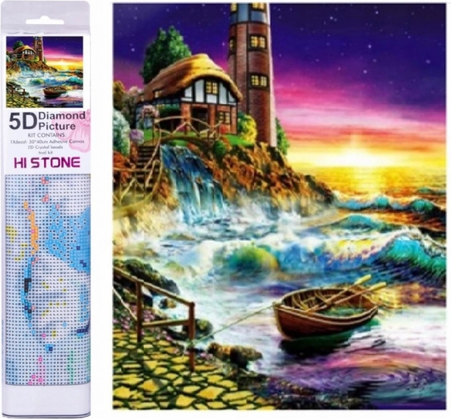 Diamantno slikanje Nevihtna obala 30 × 40 cm