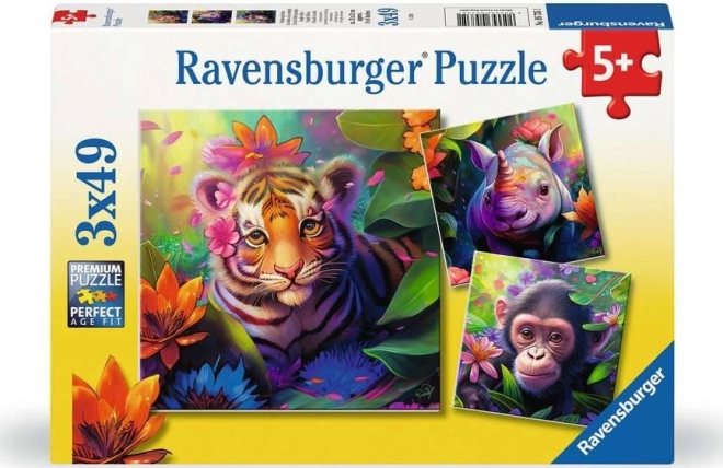Sestavljanka Mladiči iz džungle Ravensburger 3x49 koščkov