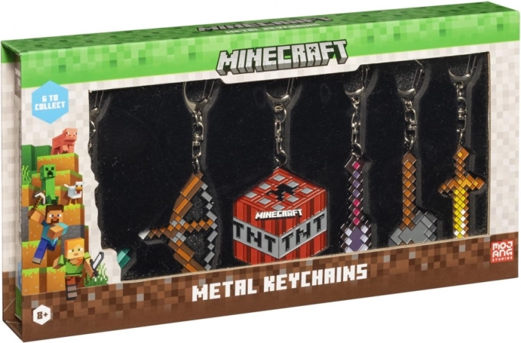 Minecraft kovinski obesek, 6 kosov v Deluxe paketu
