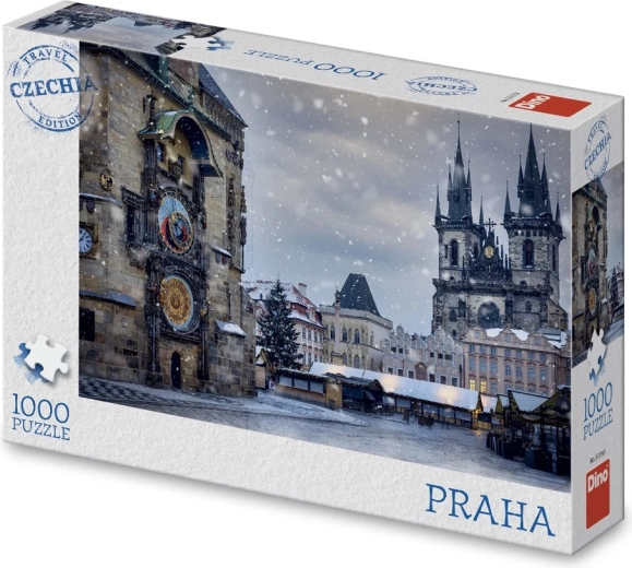 Dino puzzle turistična edicija Češka: zimski astronomski stolpni časovnik 1000 koščkov