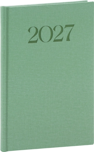 Zapisnik Notique tedenski Biella 2027 zelen 15 × 21 cm
