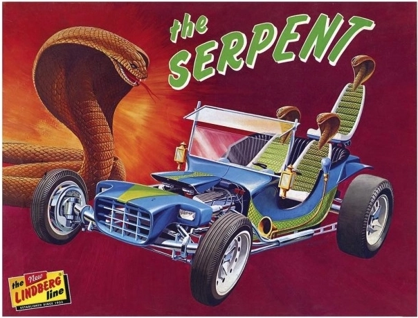 Lindberg plastic car model Serpent Show Rod 1:16