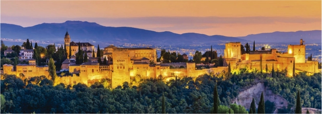 Panoramske sestavljanke Zahod sonca Alhambra, Granada 1000 koščkov